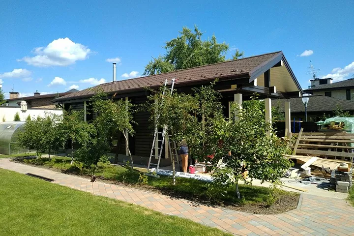 баня с навесом