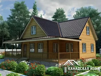 Дом Брусовый дом в полтора этажа с верандой и террасой Алеша Попович 12 на 10.5