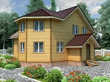 Дом Проект дома из бруса в два этажа Атлант 11 на 12