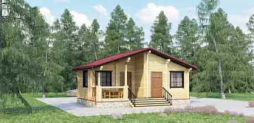 Дом Бревенчатый дом с отделкой <span></span> "ОЦБ 5" 5 на 10
