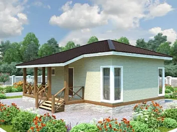 Дом Кирпичный дом с крыльцом <span></span> "Малютка" 10 на 7.5