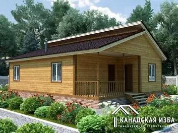 Дом Проект одноэтажной бани из бруса с парной <span></span> "Охотничий Домик" 8 на 11.5