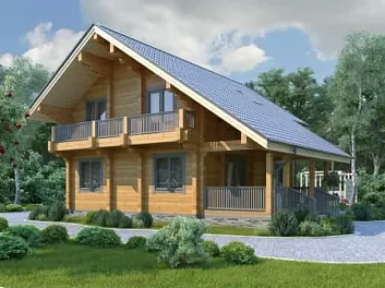 Дом Проект дома из клееного бруса <span></span> "Эльбрус" 9.5 на 12.6