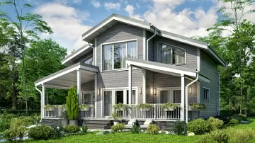 Дом Проект каркасного дома с уникальным дизайном  Досо 12.2 на 10