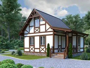 Дом Каркасный проект <span></span> "Немецкий Лесник" 6 на 8