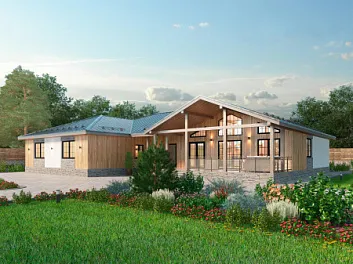 Дом Просторный прямоугольный каркасный дом <span></span> "Фавара" 19 на 24