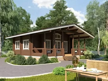 Дом Дом с террасой <span></span> "Кофе" 8.5 на 8.5