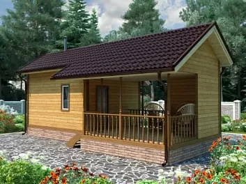  Баня из бруса с террасой <span></span> "Жемчужина" 5 на 10