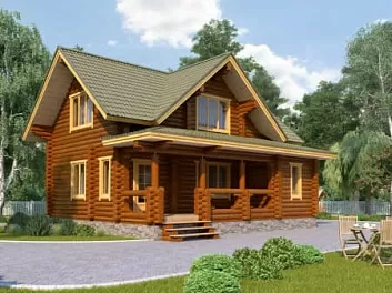 Дом Проект дома из оцб <span></span> "Ладушка" 8.4 на 9.4