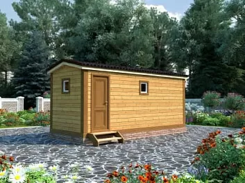  Проект брусовой бани <span></span> "Вагончик" 2.3 на 6