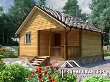 Дом Каркасная баня с мансардой <span></span> "Русский пар" 6 на 6