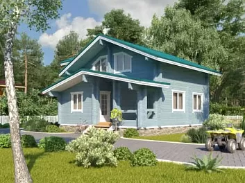 Дом Брусовый дом двухэтажный Голубика 8 на 8