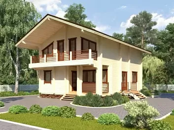 Дом Проект из сруба <span></span> "Мечтатель" 7.7 на 10.2