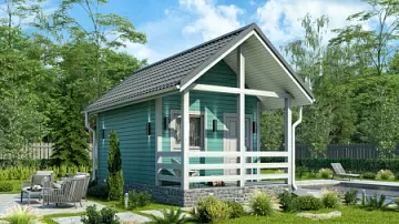  Баня из бруса под ключ  <span></span> "Тео" 3.9 на 6.8