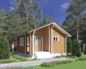 Дом Проект дома из бревна <span></span> "ОЦБ 3" 5.5 на 5.5