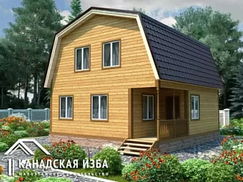 Дом Проект дома из бруса в 2 этажа Садовод 4 7.5 на 8