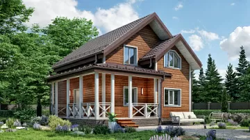 Дом Новый двухэтажный проект дома под ключ  Соколо 8.4 на 8.3