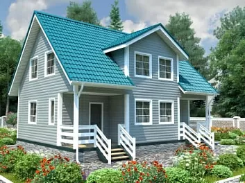 Дом Дачный проект с мансардой <span></span> "Севастополь" 7.5 на 10