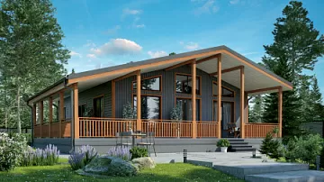 Дом Современный проект каркасного дома под ключ  Вум 13 на 15.1