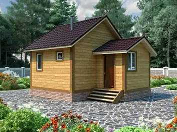 Дом План брусовой бани с мансардой <span></span> "Русская изба" 5 на 6