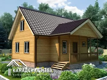 Дом Брусовый дом с крыльцом Барон 9 на 9