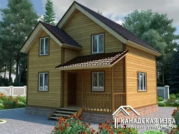 Дом Брусовый дом в 2 этажа с террасой Эдельвейс 7 на 7