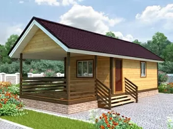  Проект брусовой бани с террасой <span></span> "Медведица" 11.3 на 4.2