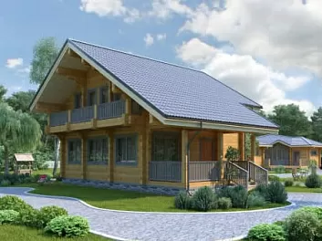 Дом Дома из клееного бруса <span></span> "Карелия" 8 на 11.2