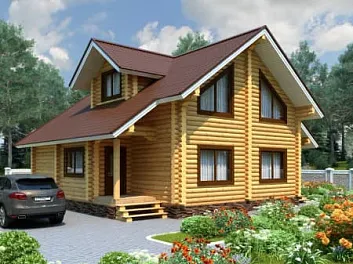Дом Проект из бревна <span></span> "Бревенчатый 2" 12 на 10.5