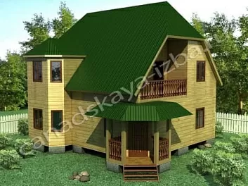 Дом Брусовый дом в 2 этажа с балконом  Герцог 7 на 8.5