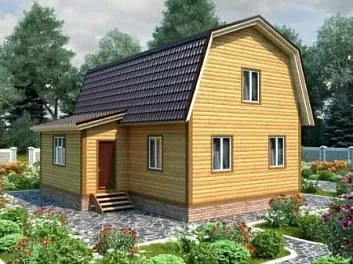 Дом Брусовый дом с мансардой и верандой Ромашково 8 на 9