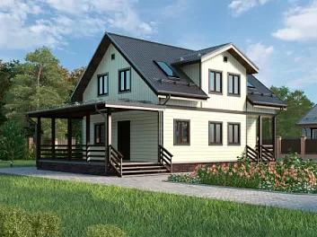 Дом Брусовый дом с террасой и крыльцом Севастополь 2 7.5 на 12