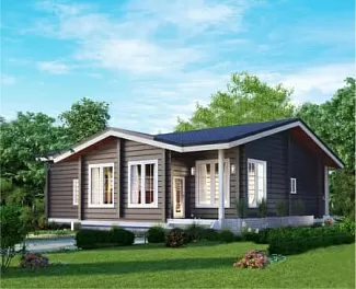 Дом Дом из клееного бруса с планировкой <span></span> "Брест" 14.5 на 16