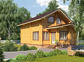 Дом Проект дома из сруба <span></span> "Луговой" 7 на 10.6