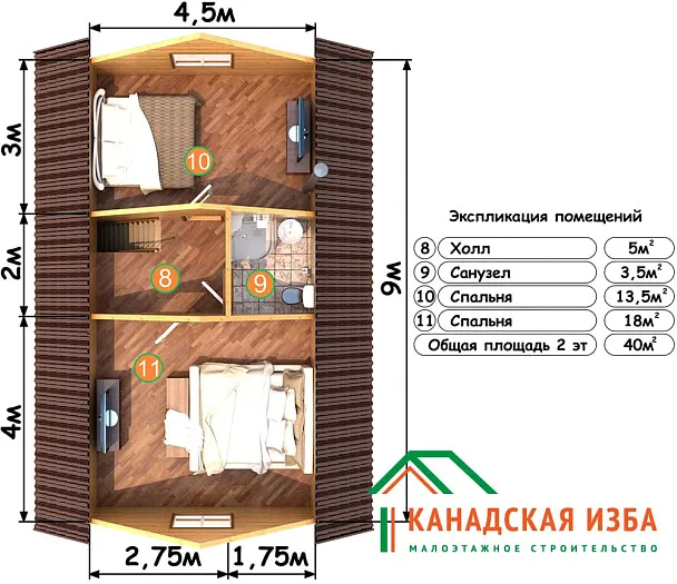  Петрович 6х9 планировка
