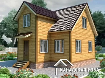 Дом Проект дома из бруса в 2 этажа Лукоморье 8 на 8