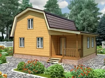 Дом Брусовый дом с мансардным этажом и крыльцом Дагомыс 7 на 9