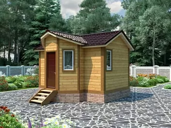  Одноэтажная баня из бруса <span></span> "Колибри" 4.5 на 5