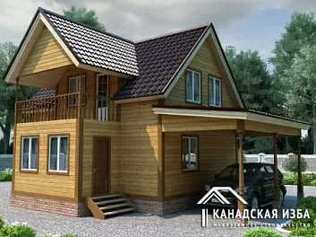 Дом Деревянный проект с гаражом <span></span> "Престиж" 8 на 14