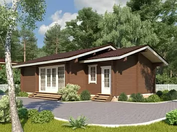 Дом Одноэтажный дом из бруса Актеон 8 на 11.2