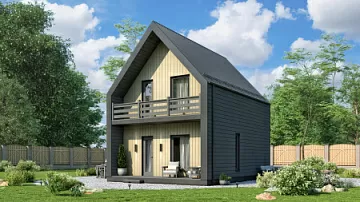 Дом Каркасный проект <span></span> "Бас" 6.1 на 8.2