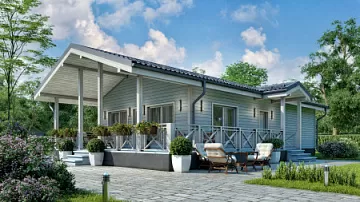 Дом Аккуратный проект каркасного дома под ключ  Хомс 15 на 8.7