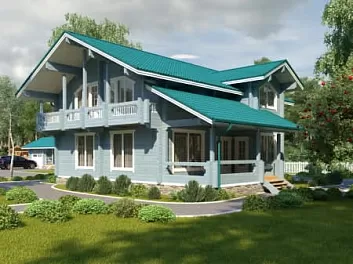 Дом Двухэтажный дом <span></span> "Лазурный" 12.2 на 11.8