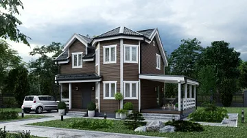 Дом <span></span> "Эталон с террасой" 7 на 11