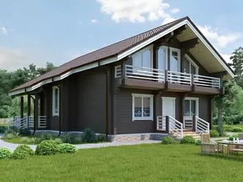 Дом Дом из клееного бруса <span></span> "Алтай" 13.2 на 15.2