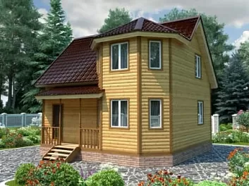 Дом Проект с эркером <span></span> "Чемпион" 7 на 8