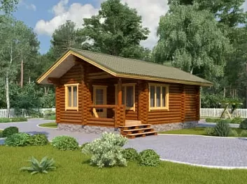  Баня из бруса с террасой <span></span> "Березово" 5.5 на 8.5