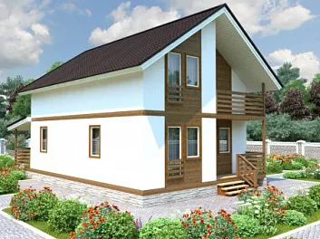 Дом Финский проект с пристройкой <span></span> "Скандинавия" 10.1 на 7.6