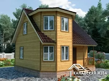 Дом Зимний проект дома с верандой <span></span> "Лидер" 7 на 7