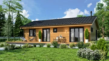 Дом Двухкомнатный современный карскасный дом  <span></span> "Дувин" 7.5 на 13.6